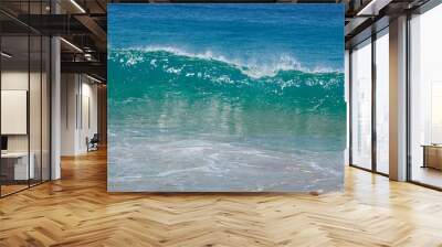 beautiful turquoise wave in the atlantic ocean. Wall mural