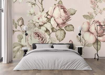 Chic pastel rose vintage pink wallpaper  Wall mural