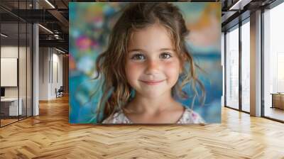 child's portrait reflects their unique personality, interests, and the spark of individuality that shines through their eyes and smile Wall mural