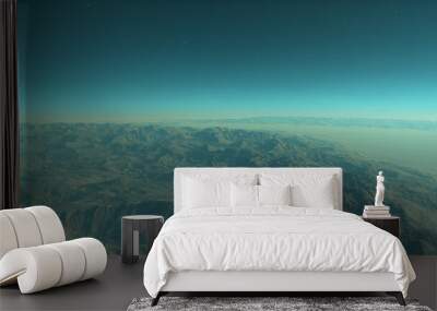 distant alien planet desert landscape environment 3d render Wall mural