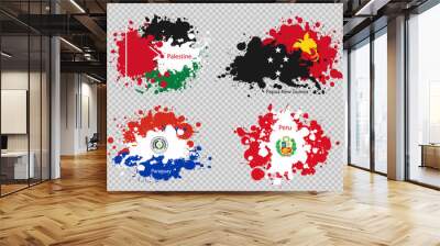 paint spot of flag en transparent background. Vector illustration Wall mural