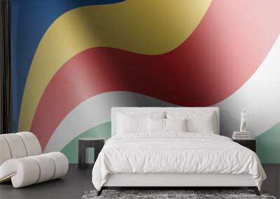 wave flag of country with shadow and glare in illustration Wall mural