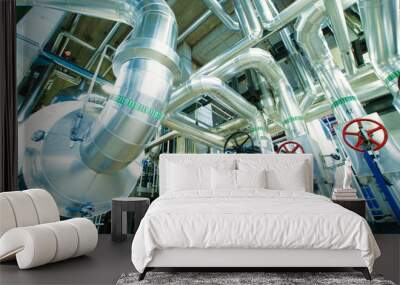 Industrial zone, Steel pipelines and valves Wall mural