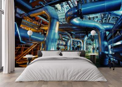 Industrial zone, Steel pipelines and valves Wall mural