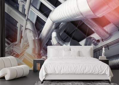 System of industrial ventilating pipes Wall mural