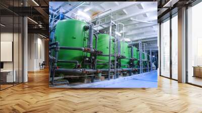 water treatment tanks at industrial power plant Wall mural