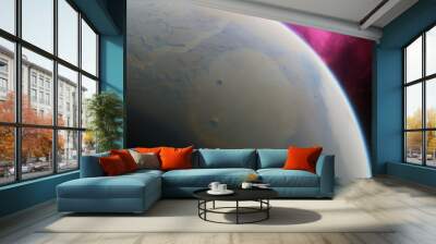 Planets and galaxy, science fiction wallpaper. Beauty of deep space. Billions of galaxy in the universe Cosmic art background 3d render
 Wall mural