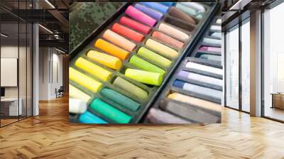 Soft rainbow colorful chalk pastel for drawing. Wall mural