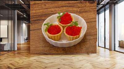 Apetizer - tartlet with red caviar Wall mural