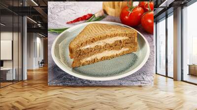 Club sandwich with Tuna fish Wall mural