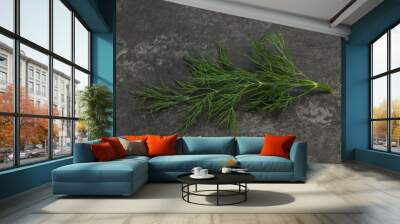 Fresh green dill herb branch Wall mural