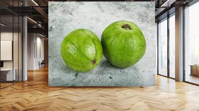 Fresh ripe green Guava fruit Wall mural