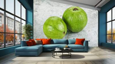 Fresh ripe green Guava fruit Wall mural