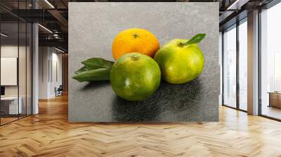 Fresh ripe sweet juicy mandarins Wall mural