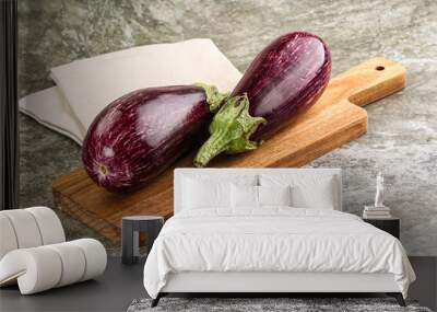 Fresh ripe two graffiti eggplant Wall mural