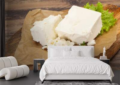 Greek traditional Feta soft cheese Wall mural