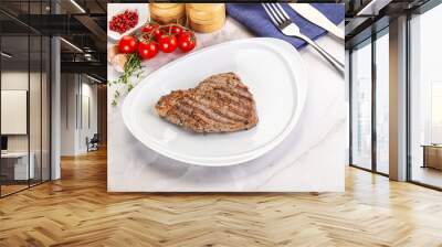 Grilled marble beef steak with sauce Wall mural