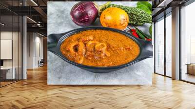 Indian cuisine - Masala with calamari Wall mural