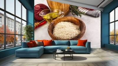 Indian cuisine - raw basmati rice Wall mural