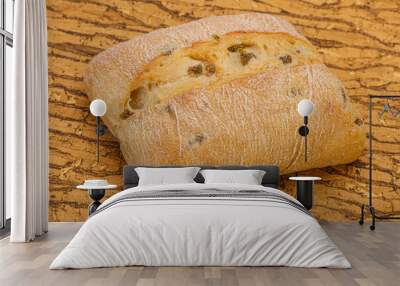 Italian ciabatta bread with olive Wall mural