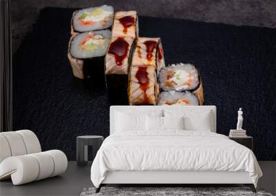 Japanese roll with eel Wall mural