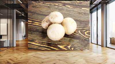 Natural organic ripe champignon mushrooms Wall mural