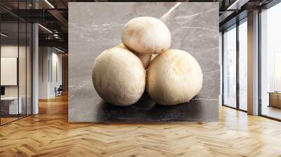 Natural organic ripe champignon mushrooms Wall mural