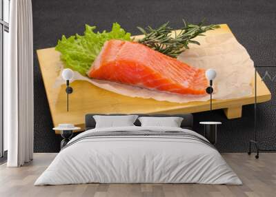 Piece of raw salmon Wall mural