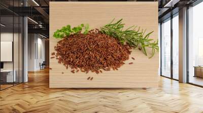 raw brown rice Wall mural