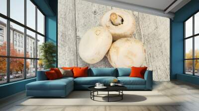 Raw Champignon heap for cooking Wall mural