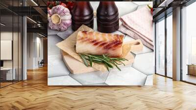 Raw cod fish steak for cooking Wall mural