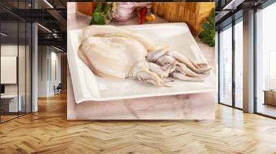 Raw fresh cuttlefish for cooking Wall mural