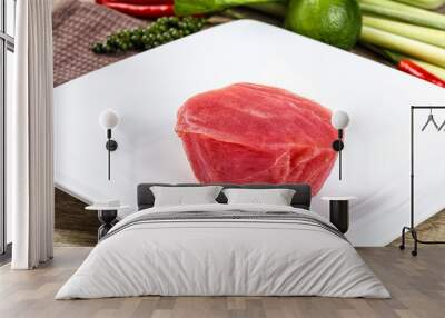 Raw fresh Tuna fush steak Wall mural