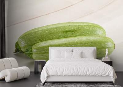 Raw green ripe zucchini vegetable Wall mural