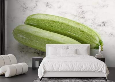 Raw green ripe zucchini vegetable Wall mural