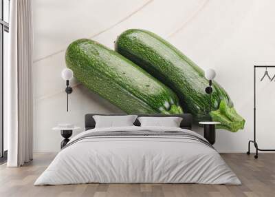 Raw green ripe zucchini vegetable Wall mural