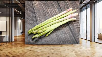 Raw green uncooked asparagus sprout Wall mural