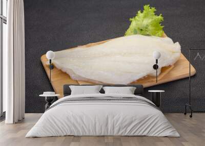 Raw halibut fillet Wall mural