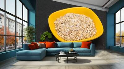 Raw oats in the bowl Wall mural