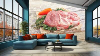 Raw pork neck for cooking Wall mural