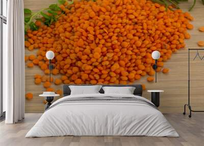 Raw red lentils Wall mural