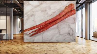 Raw ripe Indian red carrot Wall mural