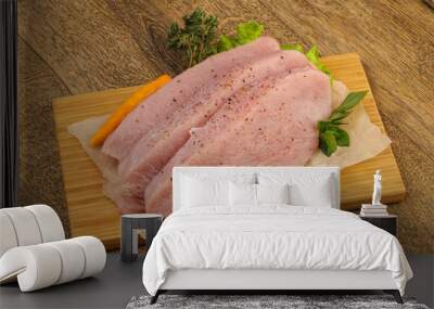 Raw turkey steak Wall mural