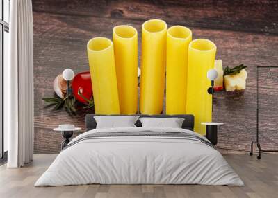 Raw uncooked Italian pasta Cannelloni Wall mural