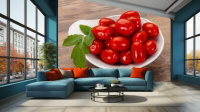 Red cherry tomatoes in the bowl Wall mural