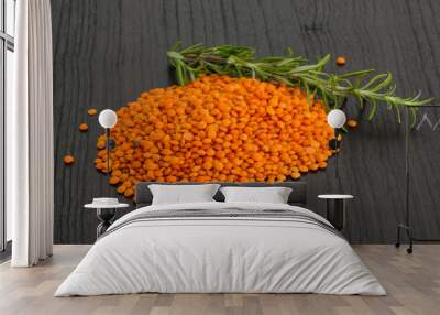 red raw lentils Wall mural