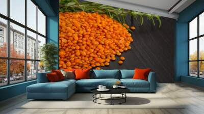 red raw lentils Wall mural