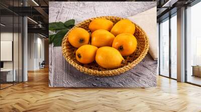 Ripe sweet juicy medlar fruit Wall mural