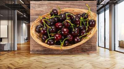 Ripe sweet tasty cherry  berry Wall mural