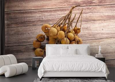 Ripe sweet tropical Longan fruit Wall mural